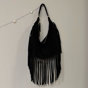 Urban Outfitters black suede fringe bag. New, never worn out.